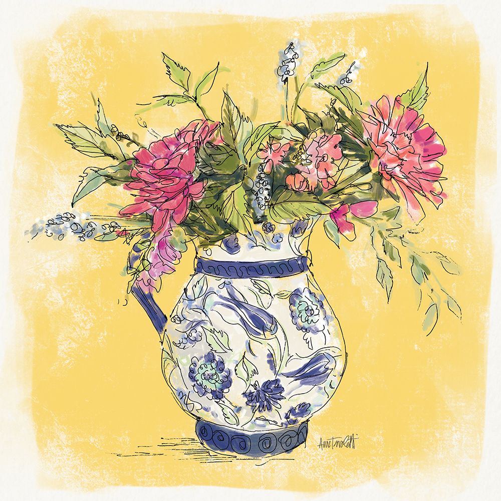Zinnias in Pitcher art print by Anne Tavoletti for $57.95 CAD