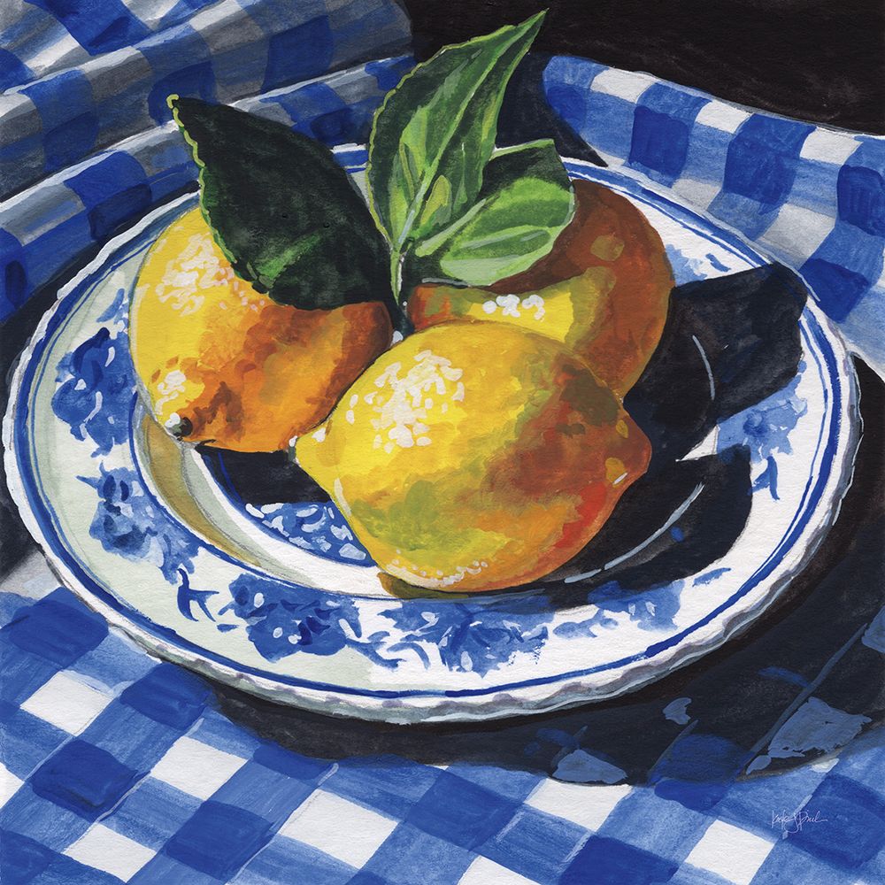 Lemons on a Blue Table art print by Kate Jarvik Birch for $57.95 CAD