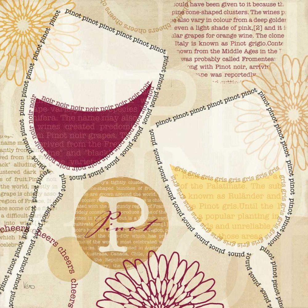 Wine Script I art print by Veronique Charron for $57.95 CAD