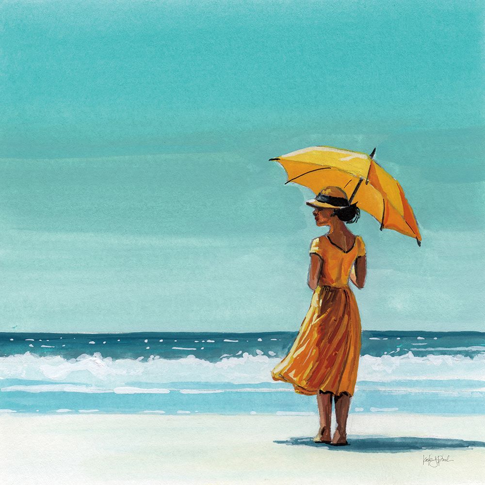 Umbrella at the Beach art print by Kate Jarvik Birch for $57.95 CAD