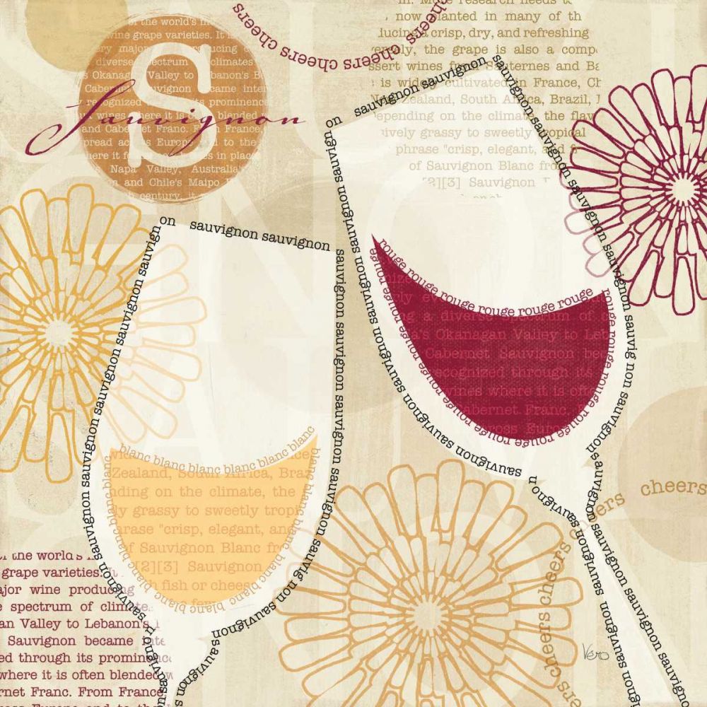 Wine Script II art print by Veronique Charron for $57.95 CAD