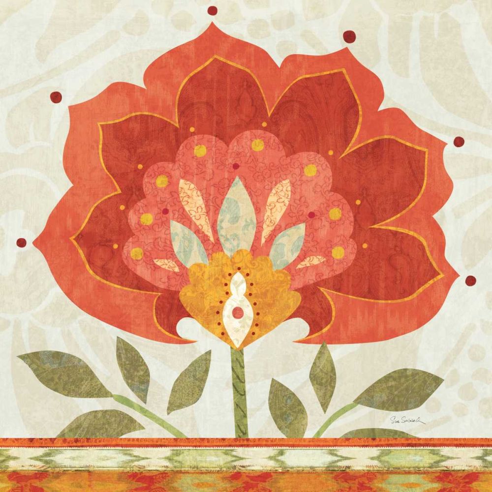 Ikat Bloom I art print by Sue Schlabach for $57.95 CAD