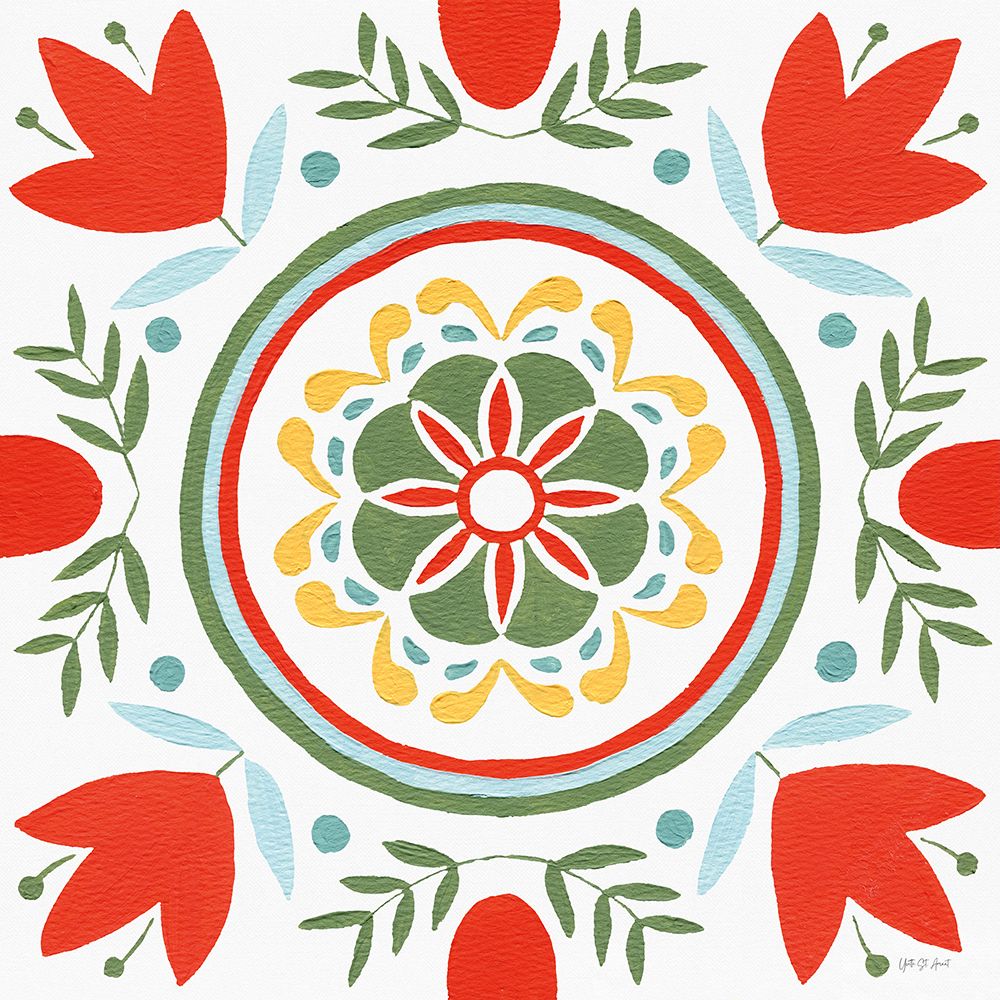 Tex Mex Mandala Tile I art print by Yvette St. Amant for $57.95 CAD