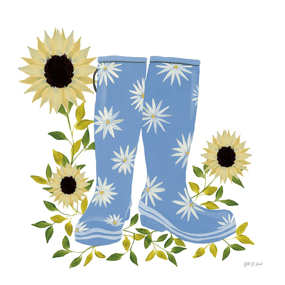 Boots with Sunflowers art print by Yvette St. Amant for $57.95 CAD