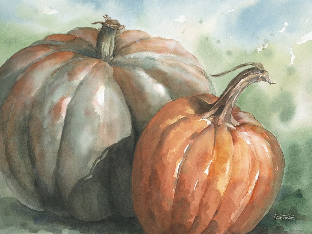 Pumpkin Pair art print by Leslie Trimbach for $57.95 CAD