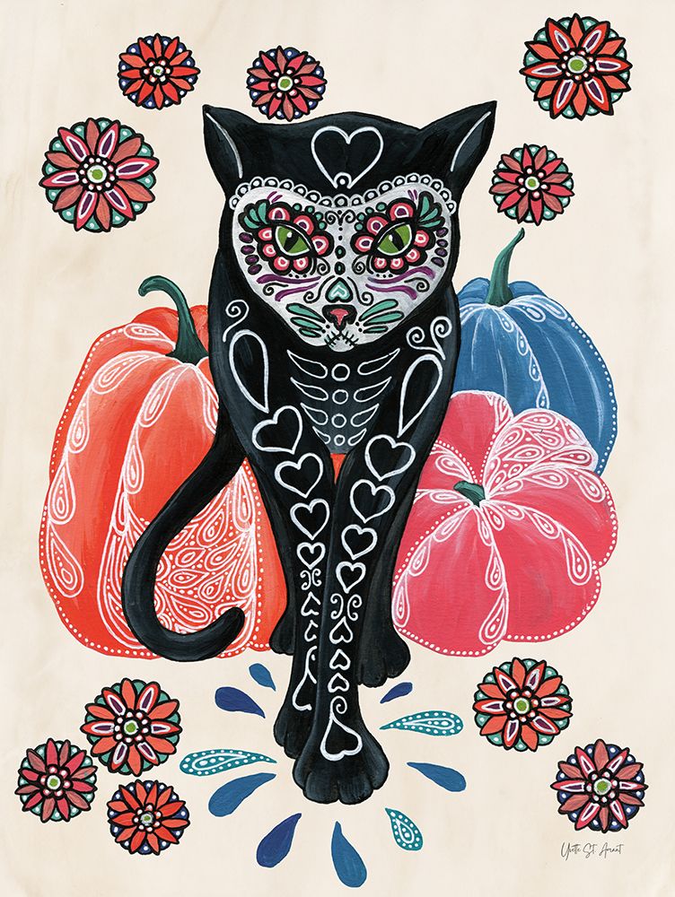 Sugar Skull Kitty art print by Yvette St. Amant for $57.95 CAD