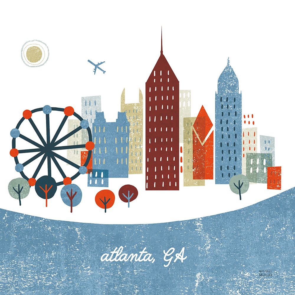 Colorful Atlanta art print by Michael Mullan for $57.95 CAD