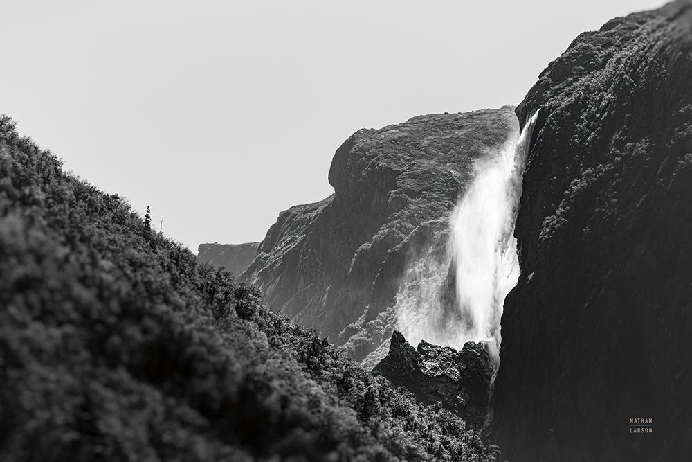 Western Brook Pond Falls BW art print by Nathan Larson for $57.95 CAD