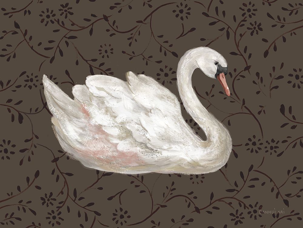 Swan Pair White art print by Danhui Nai for $57.95 CAD