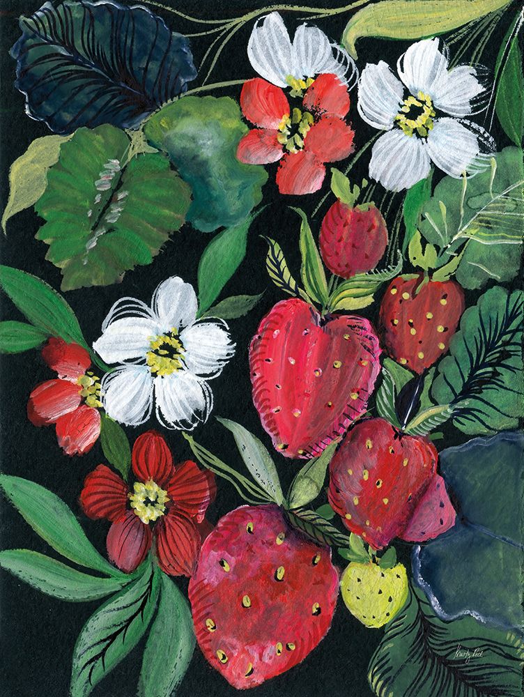 Strawberries on Black art print by Kristy Rice for $57.95 CAD