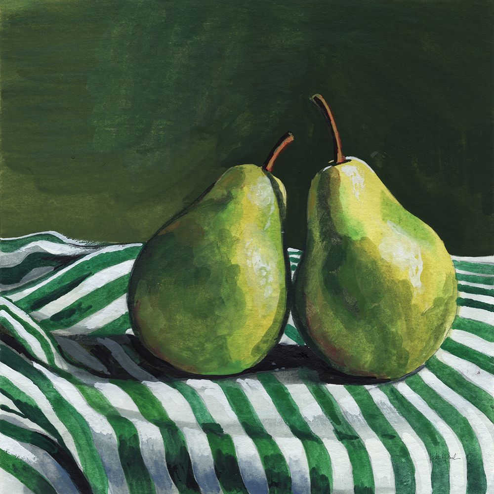 A Pair of Pears On Tablecloth art print by Kate Jarvik Birch for $57.95 CAD
