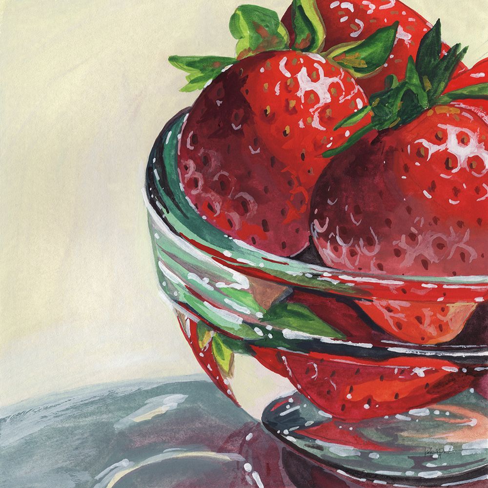 Glass Bowl Of Strawberries art print by Kate Jarvik Birch for $57.95 CAD