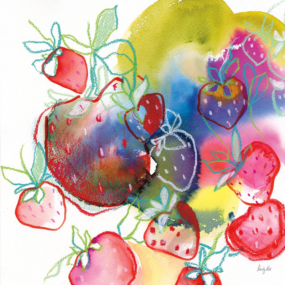 Falling Strawberries art print by Kristy Rice for $57.95 CAD