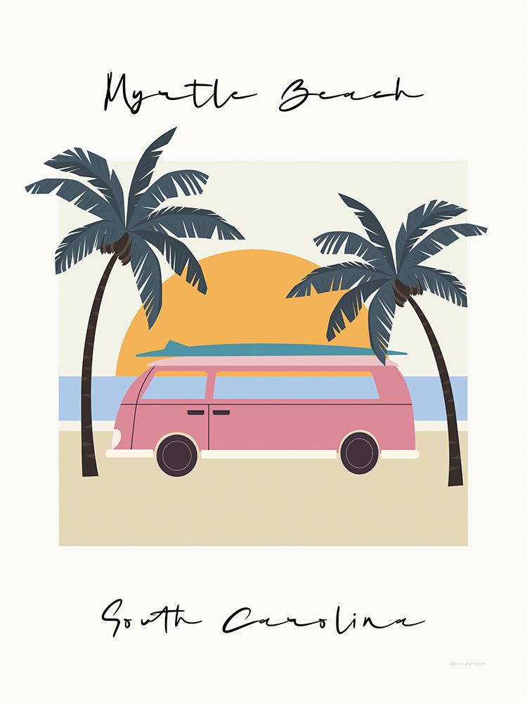 Myrtle Beach Retro Vibe art print by Omar Escalante for $57.95 CAD