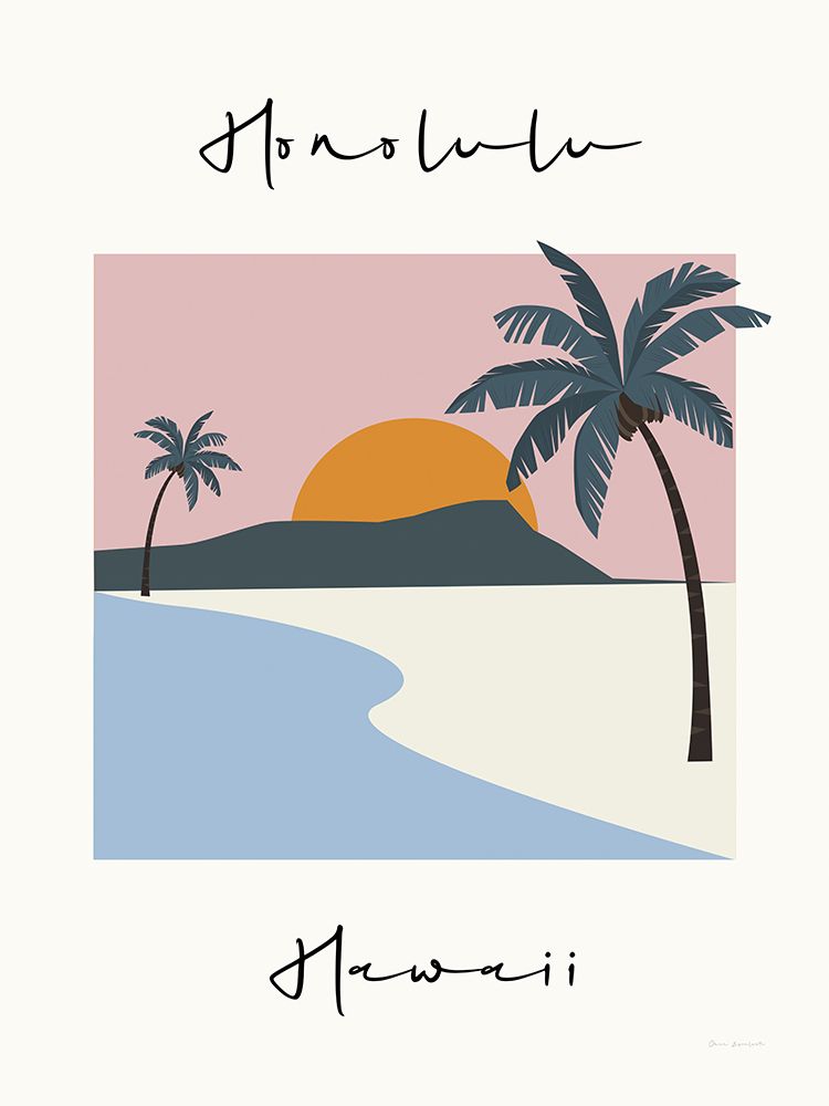 Honolulu Retro Vibe art print by Omar Escalante for $57.95 CAD