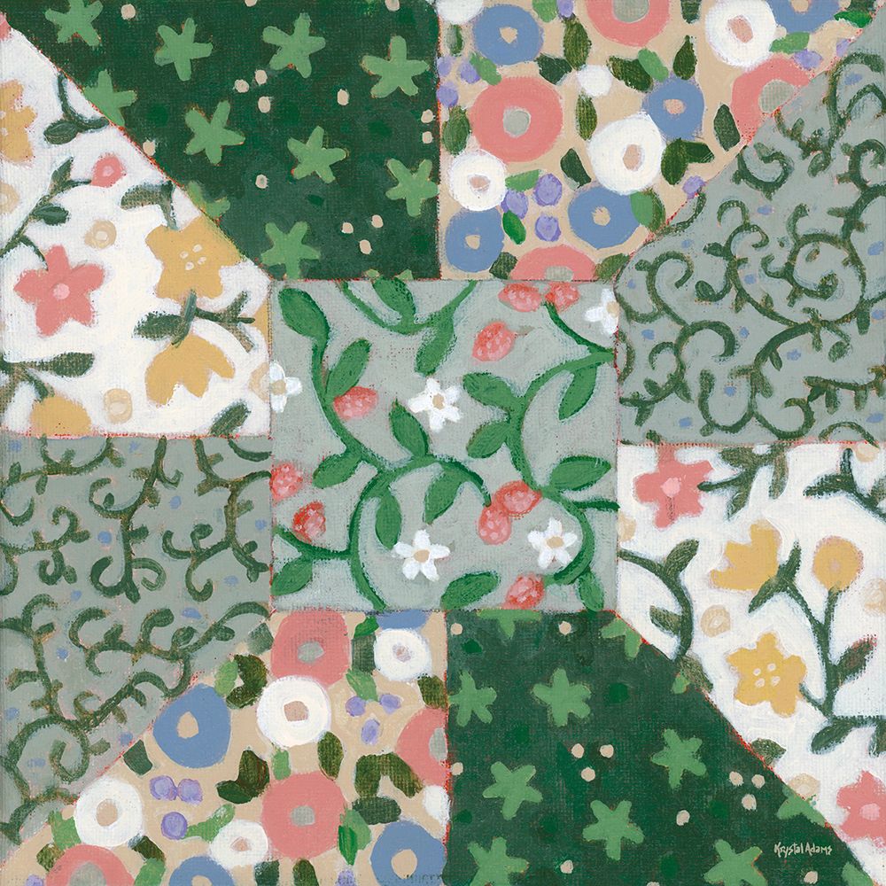 Quilted Floral III art print by Krystal Adams for $57.95 CAD