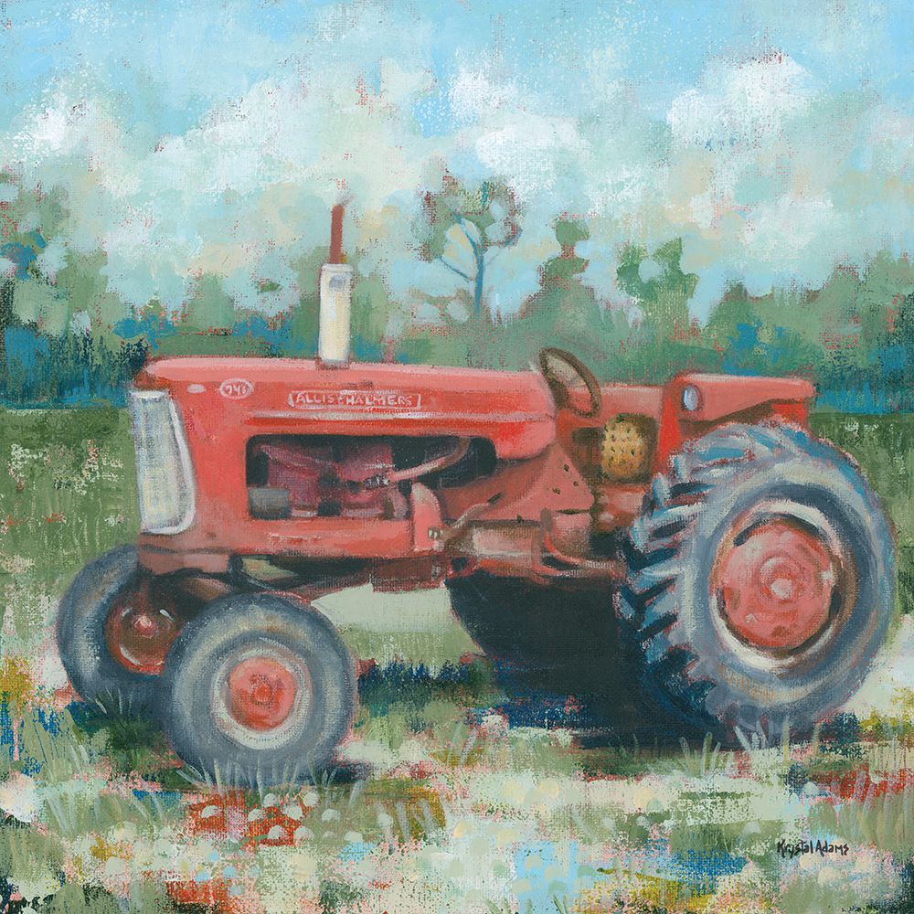 Red Tractor art print by Krystal Adams for $57.95 CAD
