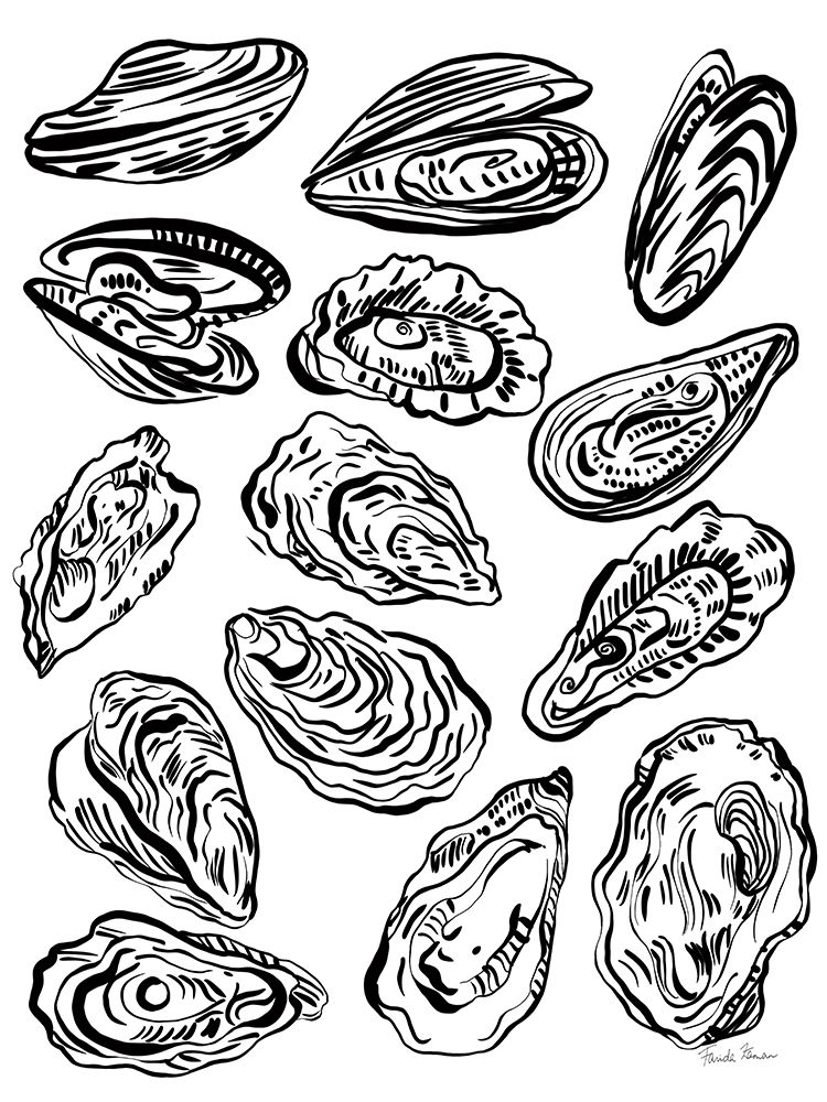 Oysters art print by Farida Zaman for $57.95 CAD
