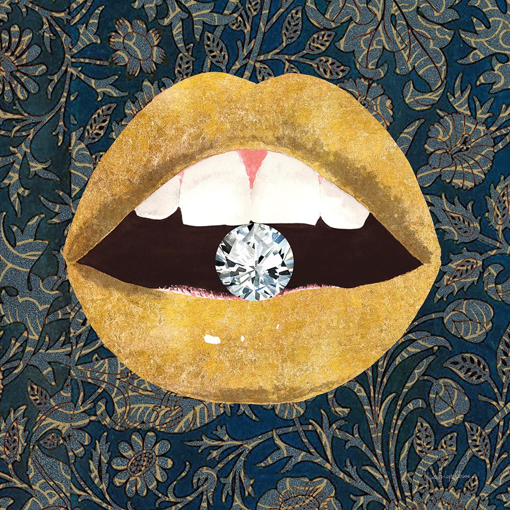 Gold Lips II Pattern art print by Mercedes Lopez Charro for $57.95 CAD