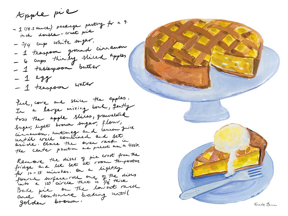 My Apple Pie Recipe art print by Farida Zaman for $57.95 CAD