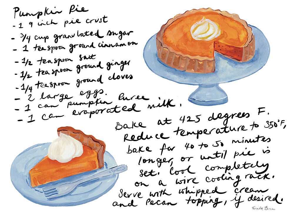 My Pumpkin Pie Recipe art print by Farida Zaman for $57.95 CAD