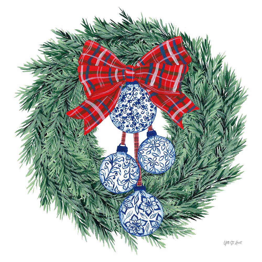 Holiday Tartan and Chinoiserie II art print by Yvette St. Amant for $57.95 CAD