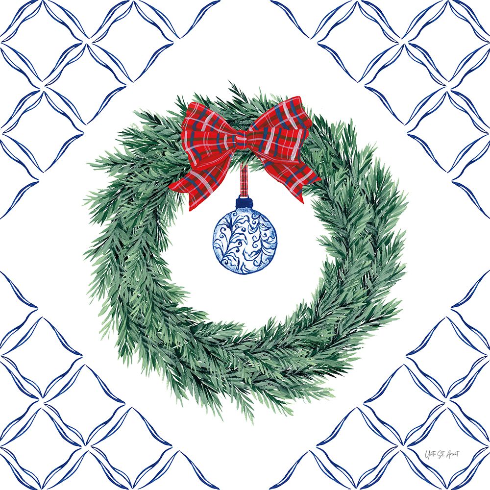 Holiday Tartan and Chinoiserie IV art print by Yvette St. Amant for $57.95 CAD