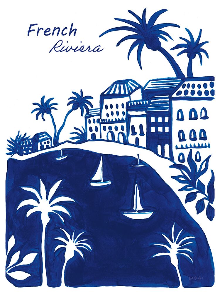 French Riviera in Cobalt art print by Yvette St. Amant for $57.95 CAD