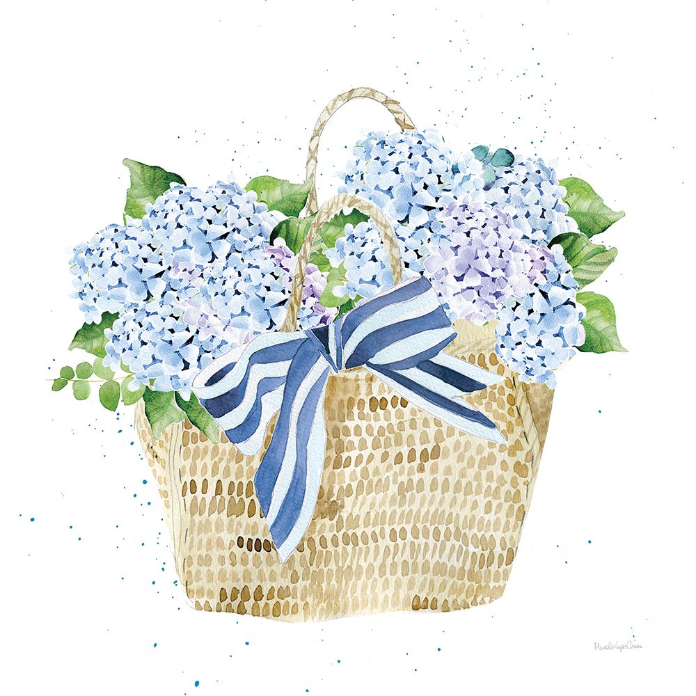 Beach Basket Hydrangea II art print by Mercedes Lopez Charro for $57.95 CAD
