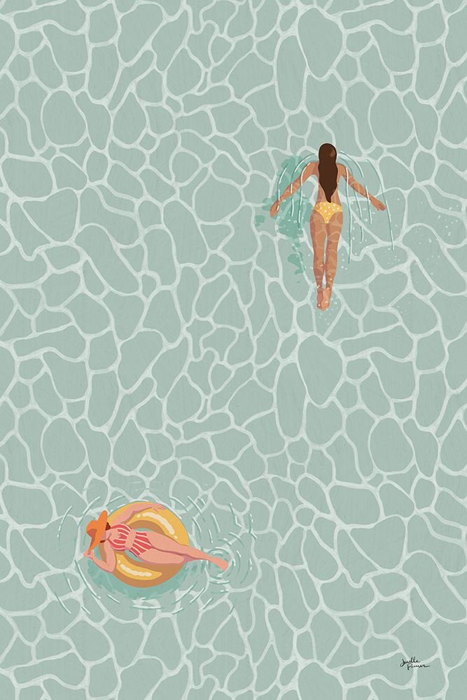 Beach Babes Poolside v2 art print by Janelle Penner for $57.95 CAD