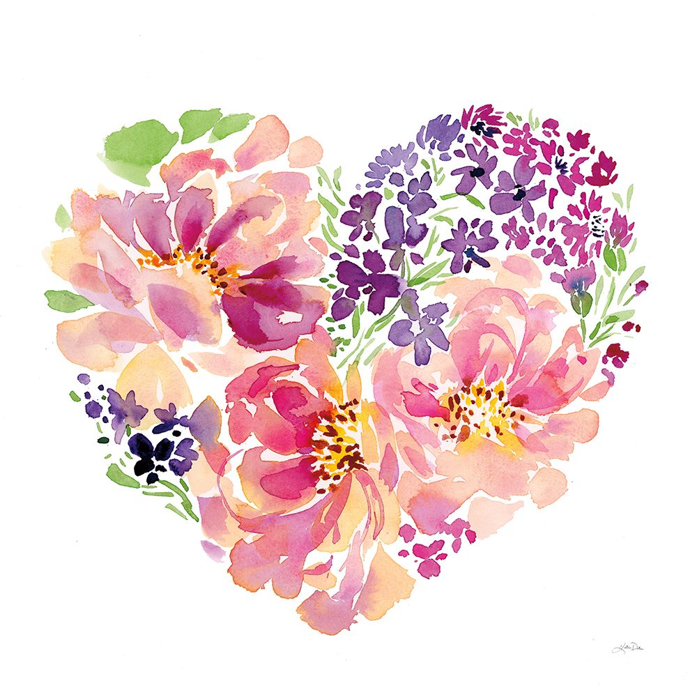 Floral Heart Petals art print by Katrina Pete for $57.95 CAD