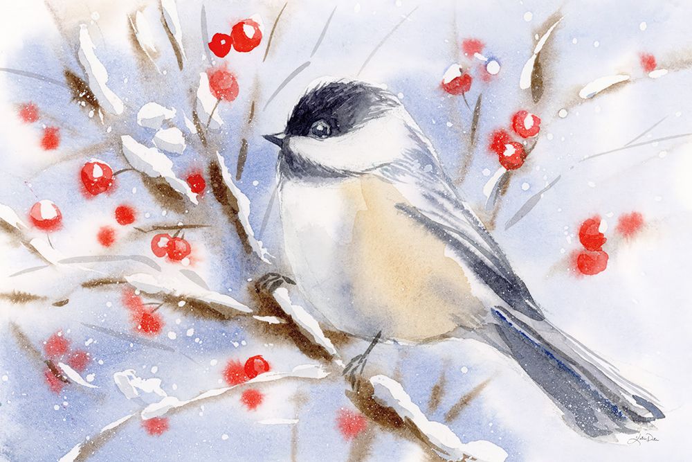 Watercolor Chickadee art print by Katrina Pete for $57.95 CAD