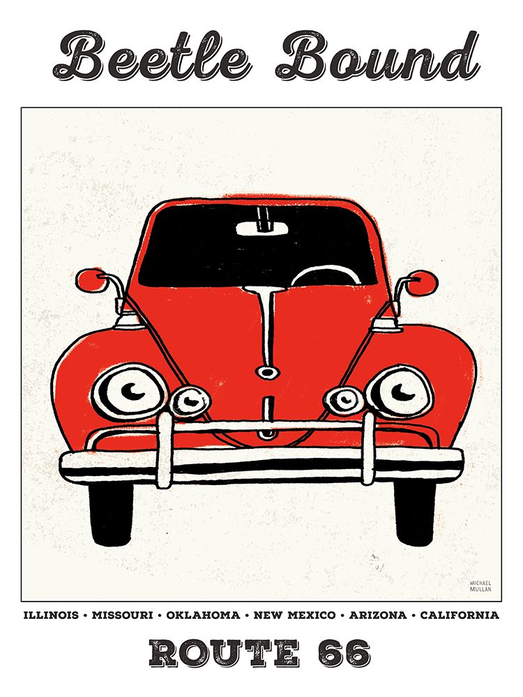 Road Trip Beetle Route 66 art print by Michael Mullan for $57.95 CAD