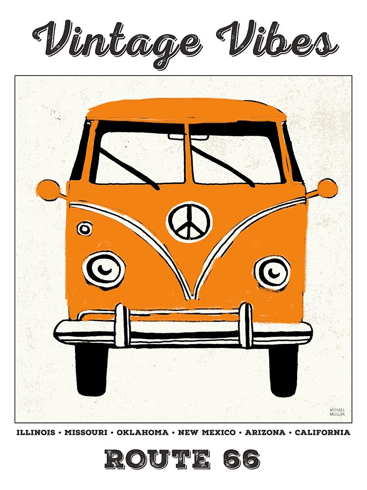 Road Trip Bus Route 66 art print by Michael Mullan for $57.95 CAD