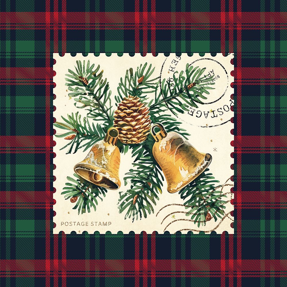 Plaid Christmas Stamp I art print by Wild Apple Portfolio for $57.95 CAD