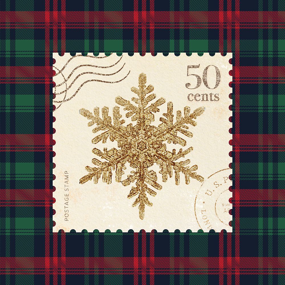 Plaid Christmas Stamp II art print by Wild Apple Portfolio for $57.95 CAD