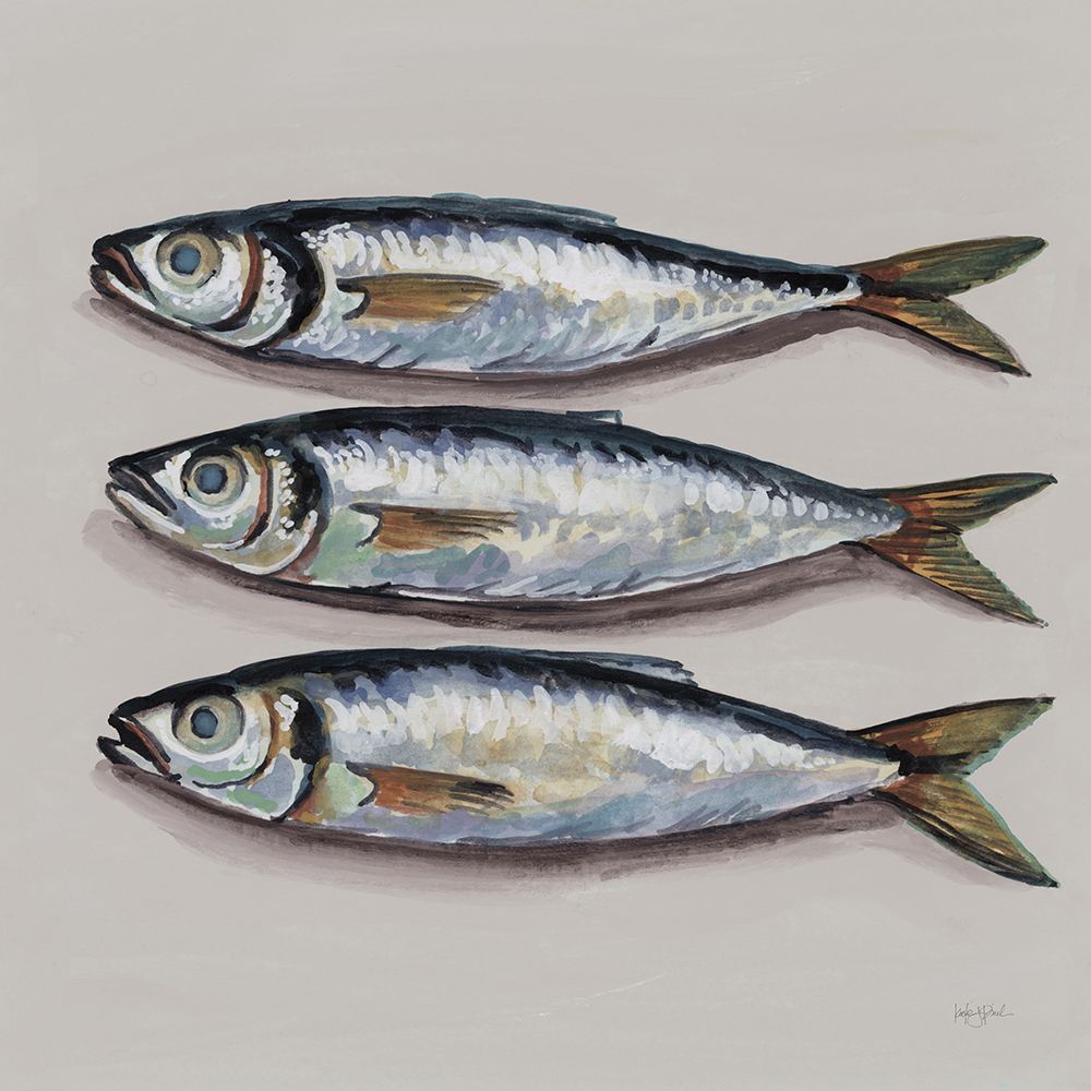 Three Little Fishies Neutral art print by Kate Jarvik Birch for $57.95 CAD