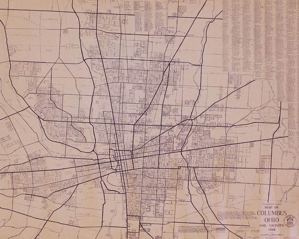 Map of Columbus Ohio and Vicinity art print by Wild Apple Portfolio for $57.95 CAD
