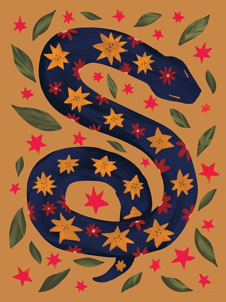 Folk Garden Snake I art print by Omar Escalante for $57.95 CAD