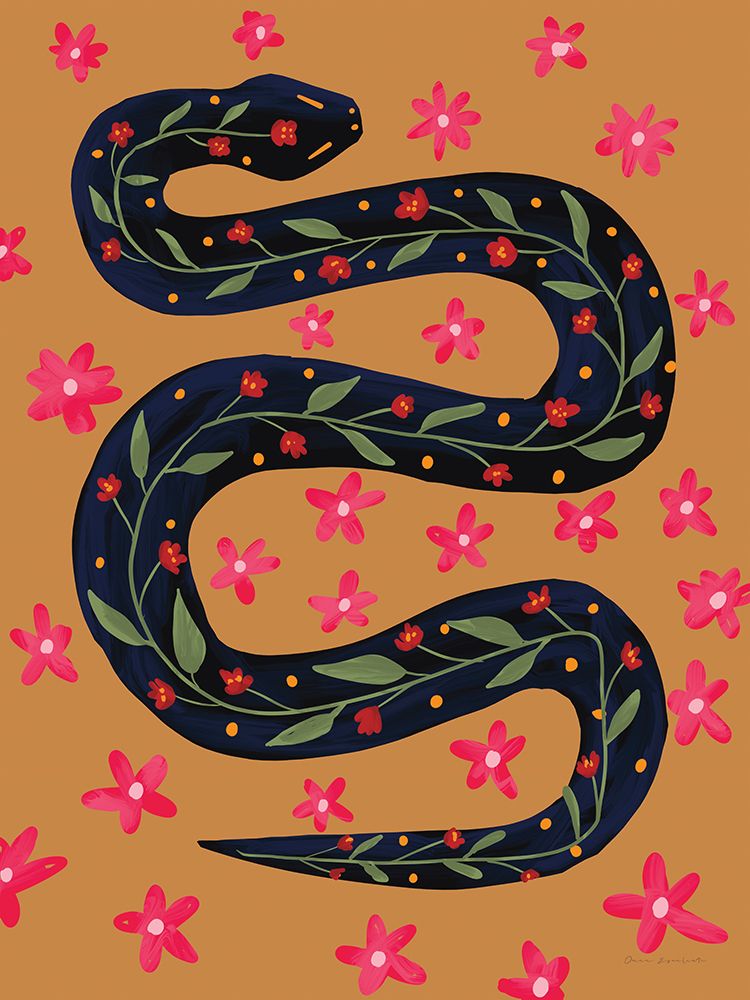 Folk Garden Snake II art print by Omar Escalante for $57.95 CAD