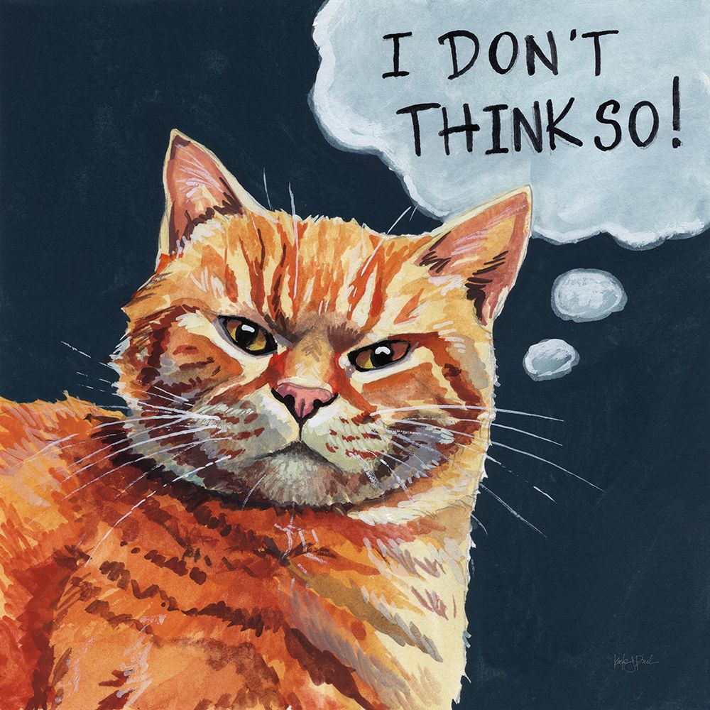 Thought Bubble Sassy Cat art print by Kate Jarvik Birch for $57.95 CAD