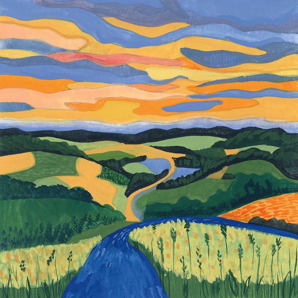 Sunset Over Rolling Hills art print by Morgan Birch for $57.95 CAD