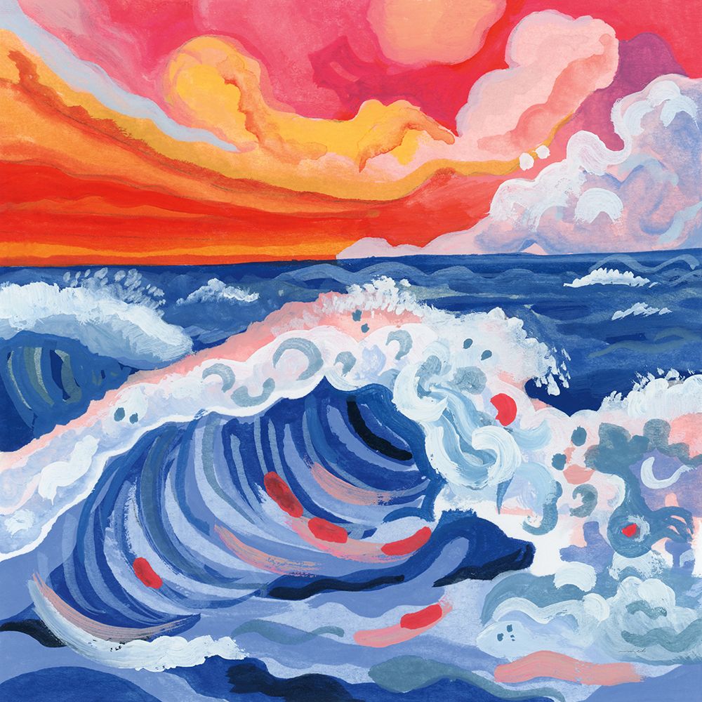 Waves Crashing With Sunset art print by Morgan Birch for $57.95 CAD