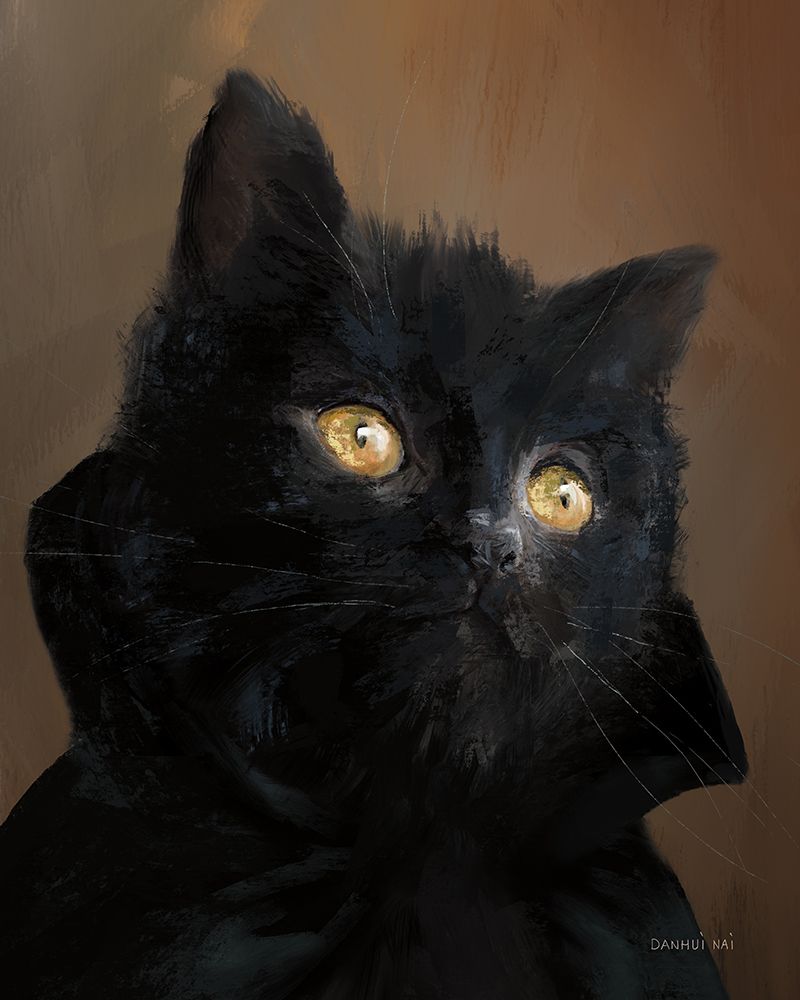 Black Cat Portrait art print by Danhui Nai for $57.95 CAD