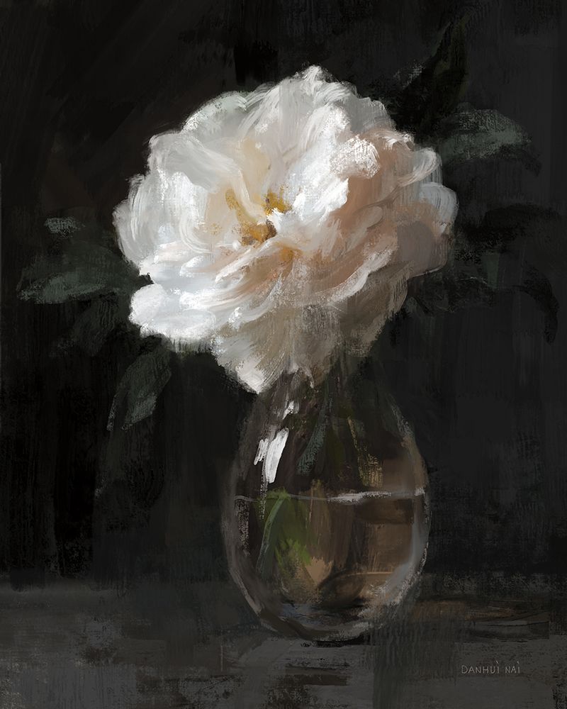 White Peony In a Glass Vase art print by Danhui Nai for $57.95 CAD
