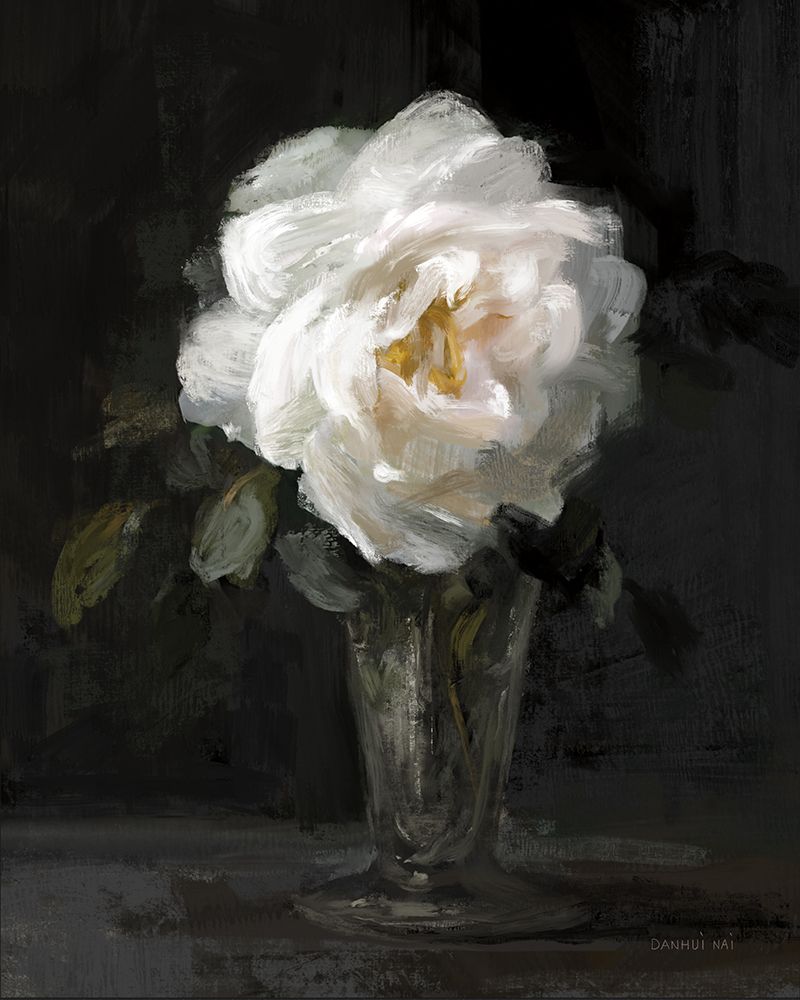 White Rose In a Glass Vase art print by Danhui Nai for $57.95 CAD