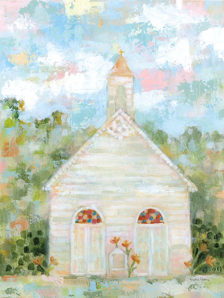 Little White Church art print by Krystal Adams for $57.95 CAD