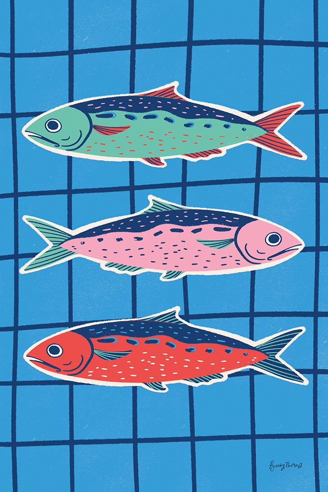 Fun Sardines IV art print by Becky Thorns for $57.95 CAD