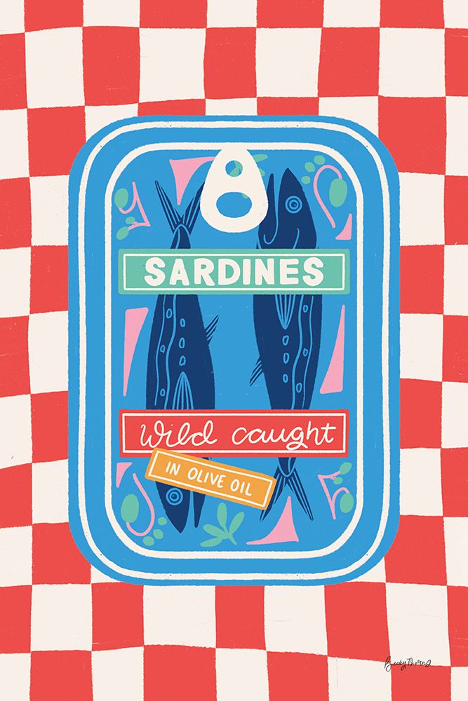 Fun Sardines I art print by Becky Thorns for $57.95 CAD