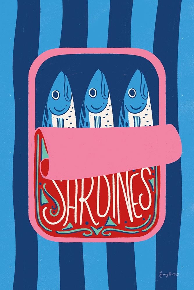 Fun Sardines II art print by Becky Thorns for $57.95 CAD